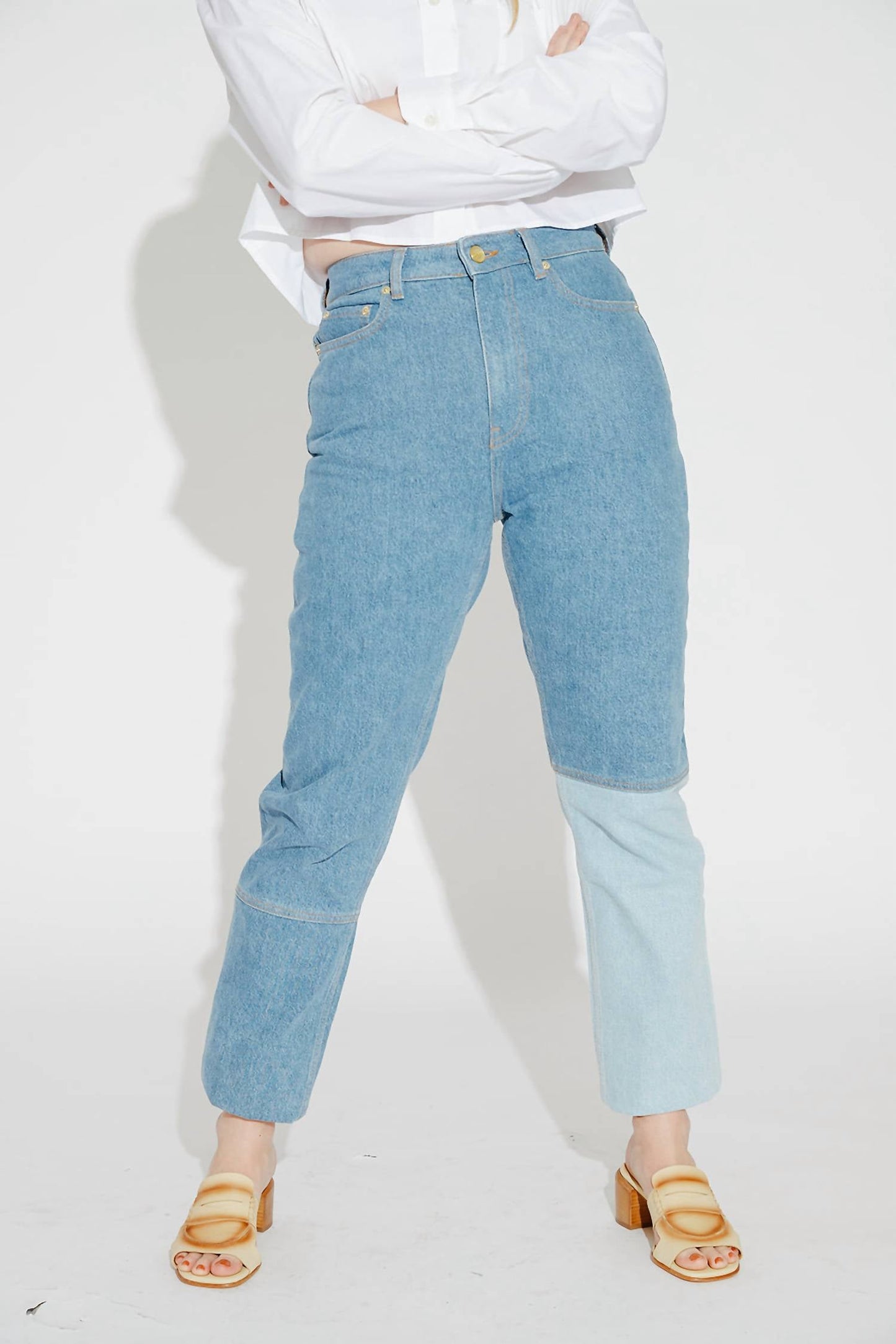 Ganni - Cutline Denim Swigy Pants