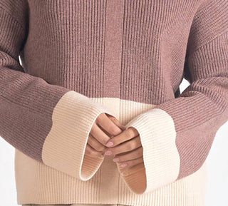 Elan - Vivianne Color Block Gola simulada