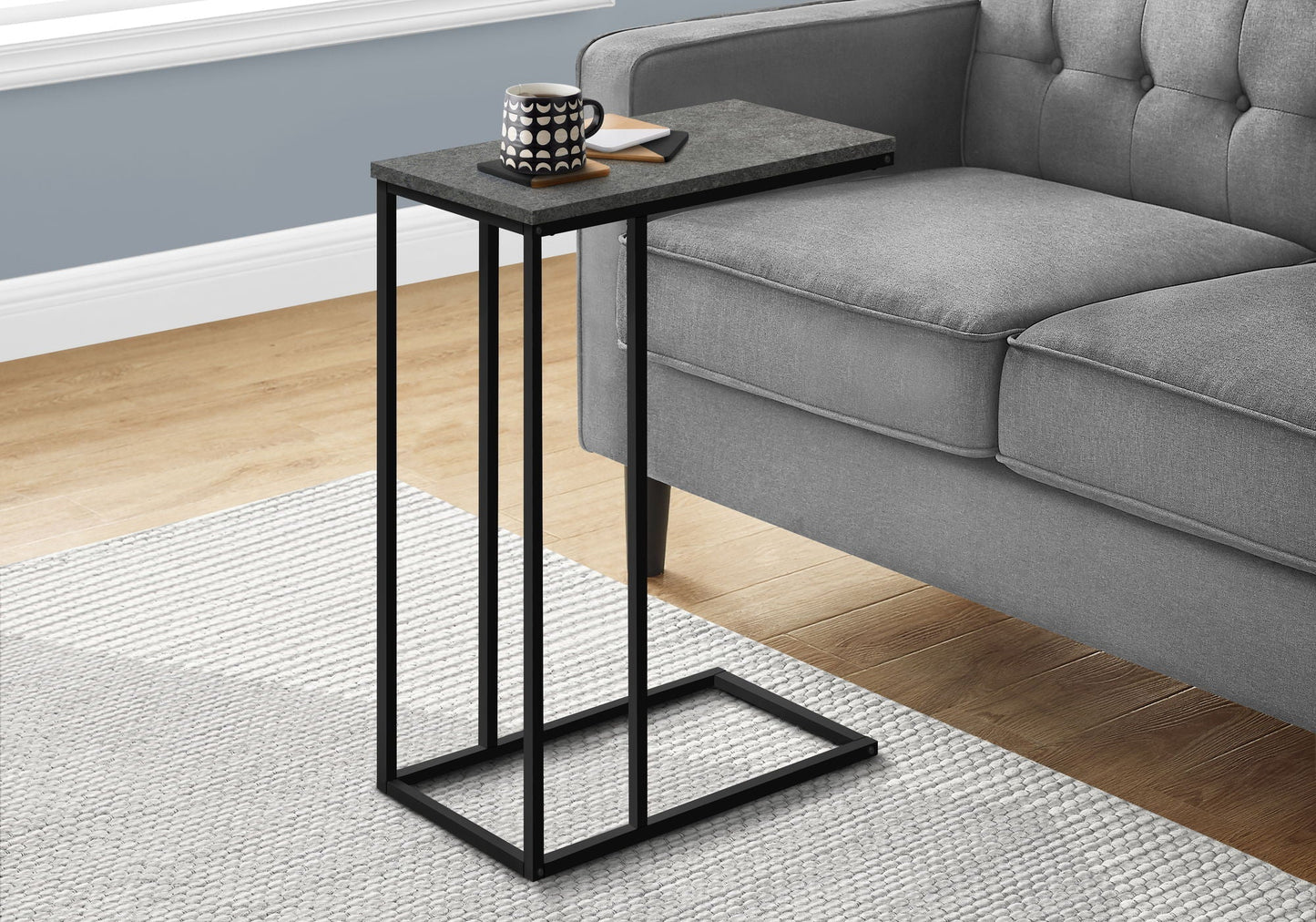 Accent Table, C-Shaped, Space-Saving Functionality