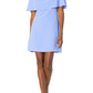 Adrianna Papell - Boat Neck Cape Sleeve Crepe Dress