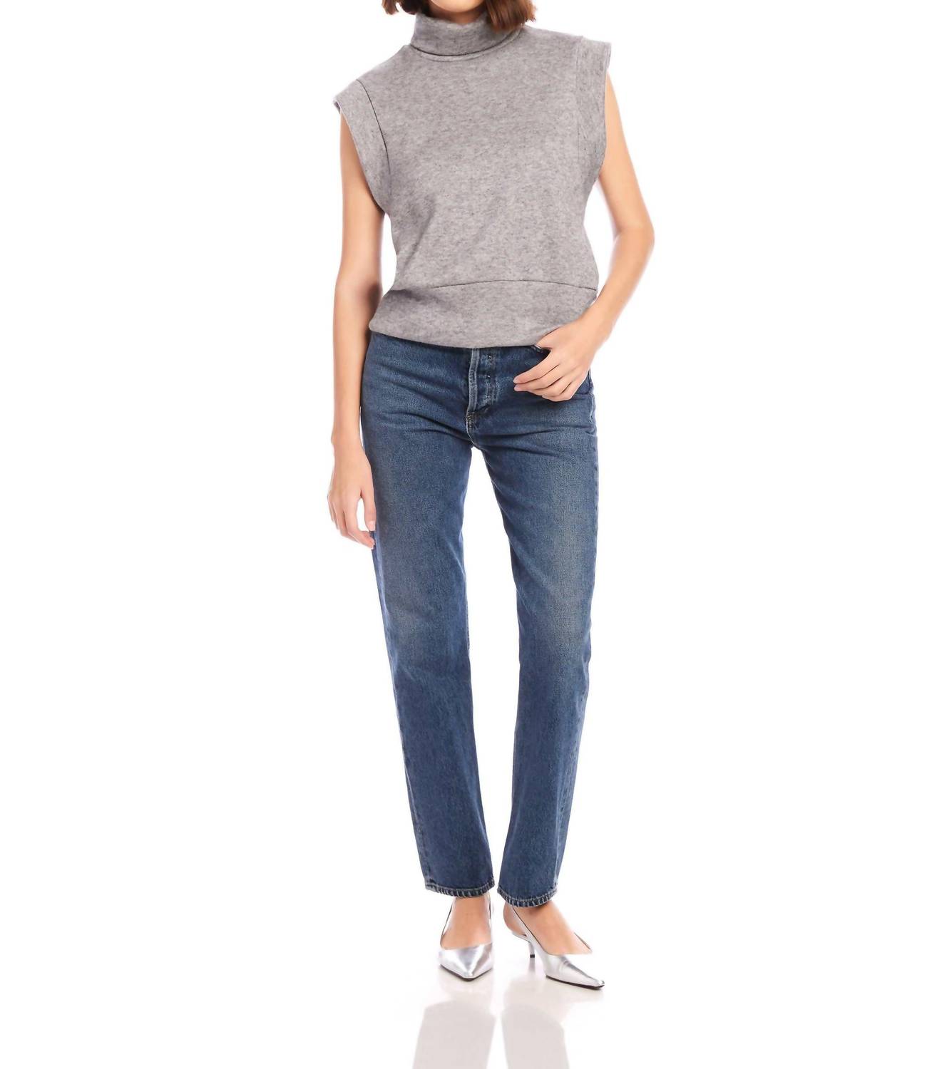 Fifteen Twenty - Jodie Sleeveless Turtleneck Top