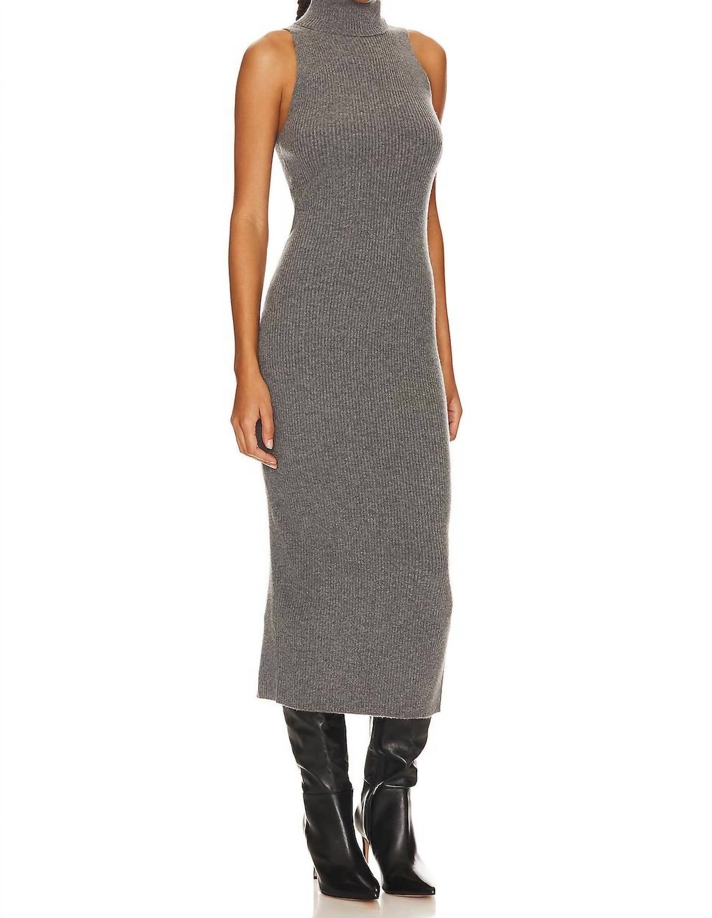 Enza Costa - Rib Sleeveless Turtleneck Sweater Dress
