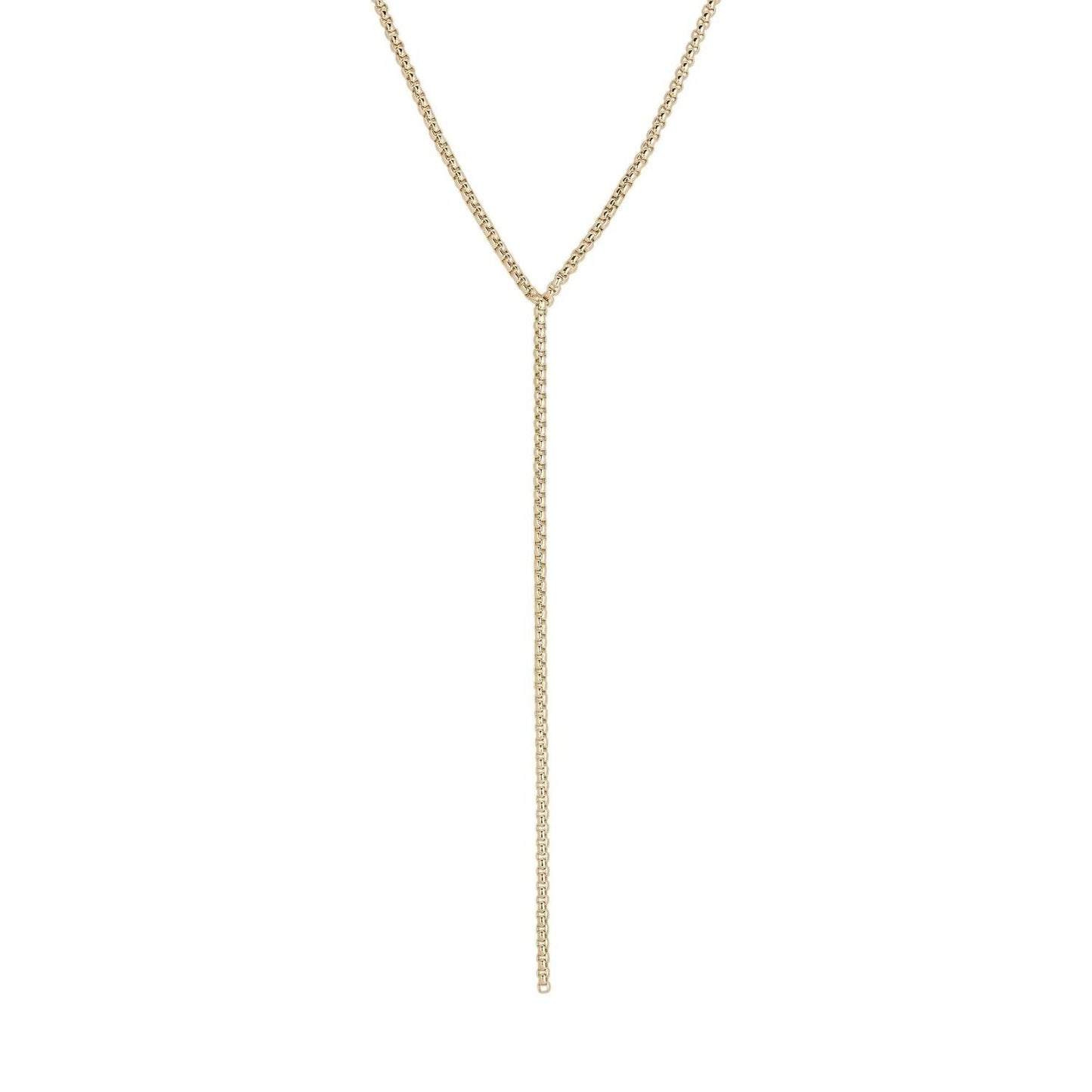 Eklexic - Thin Luciana Box Chain Lariat