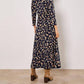 Apricot - Leaf Print Wrap Maxi Dress