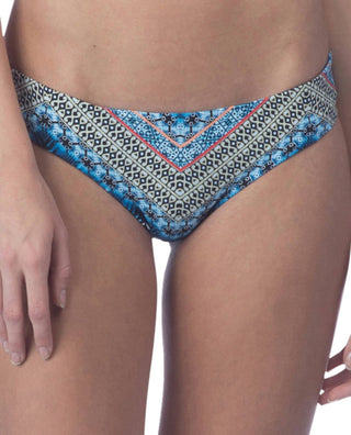 Lucky Brand - Calcinha de biquíni reversível Chevron Cheeky Hipster