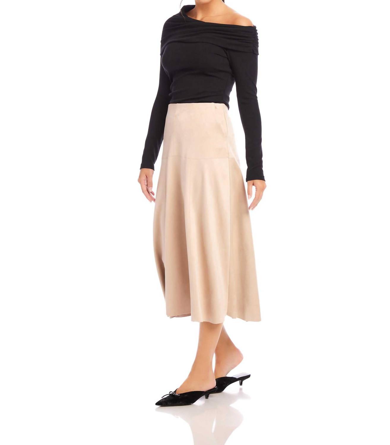 Fifteen Twenty - Blythe Faux Suede Midi Skirt