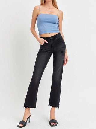 Risen - Calça Jeans Reta com Cano Médio e Cano Curto