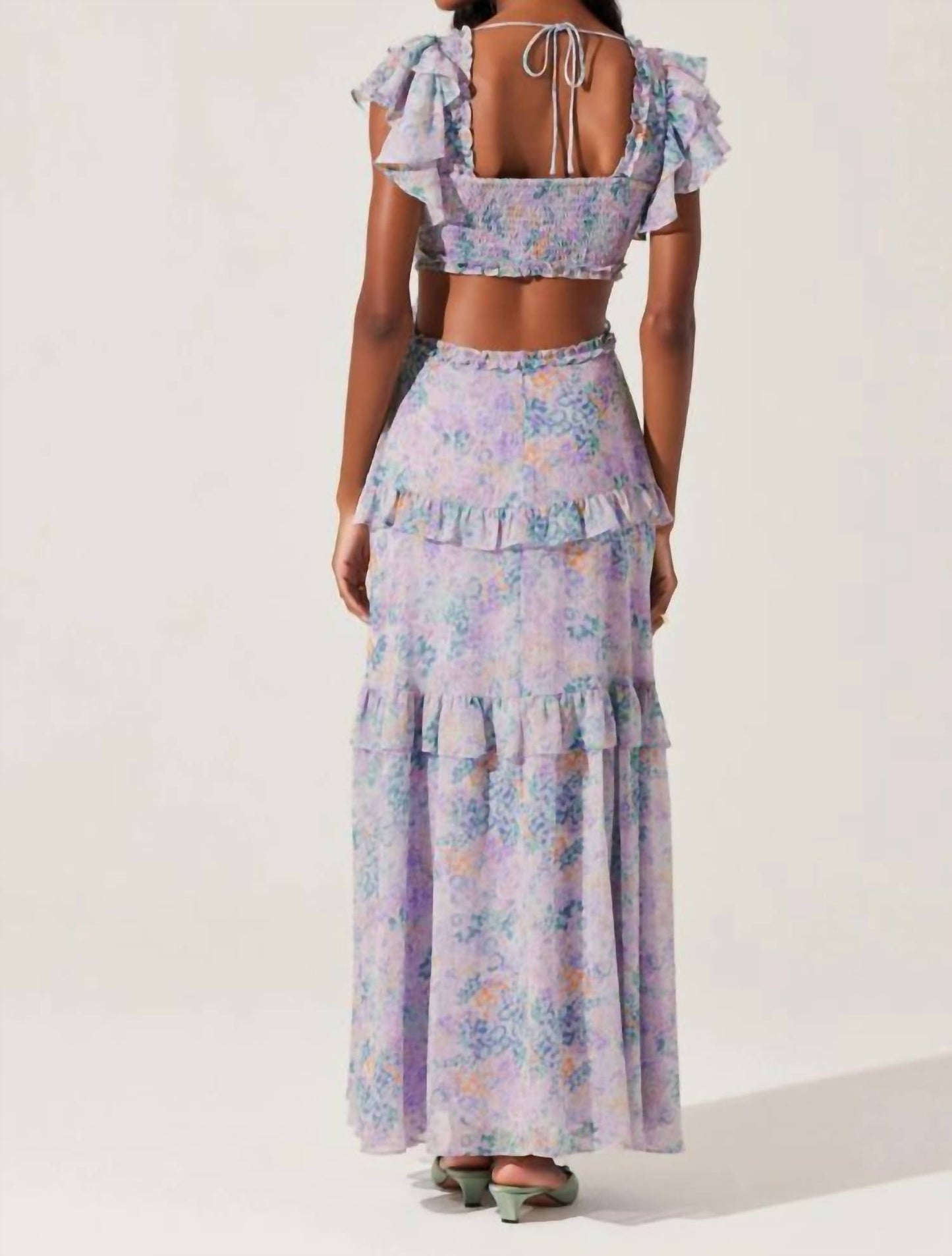 Astr - Mable Floral Tiered Ruffle Maxi Dress