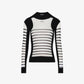 Jean Paul Gaultier - Mix Mesh And Knit Long Sleeves Pullover Printed "mariniere"