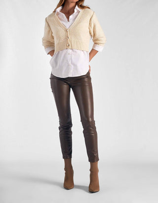 Elan - Conjunto de blusa com gola V e suéter Heidi