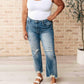 Judy Blue - Women's High Waist Distressed Crop Straight Leg Jeans