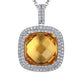 Diana M Jewels - 7.91 Cts Citrine Double Halo Pendant