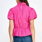 Strut & Bolt - Cross Neck Puff Sleeve Blouse