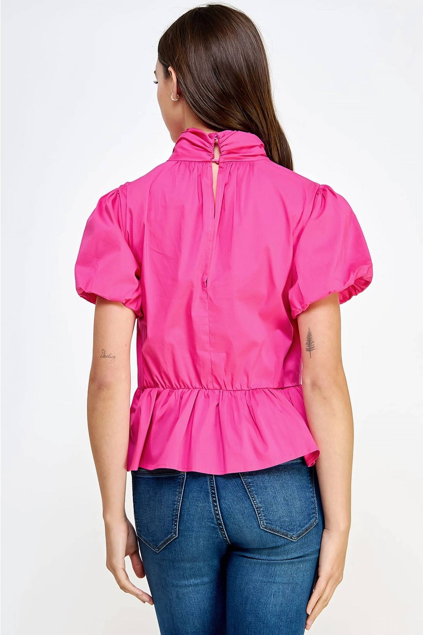 Strut & Bolt - Cross Neck Puff Sleeve Blouse