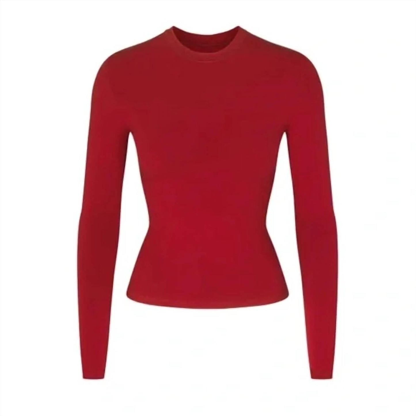 Skims - SKIMS RIB Soft Lounge Long Sleeve Crop Top brick
