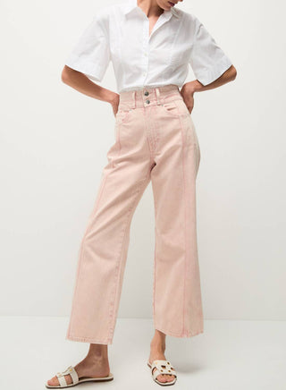 Veronica Beard - Calça Jeans Taylor Cropped Cintura Alta e Larga