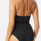 Vince Camuto - V-neck Halter Tie One Piece Swimsuit