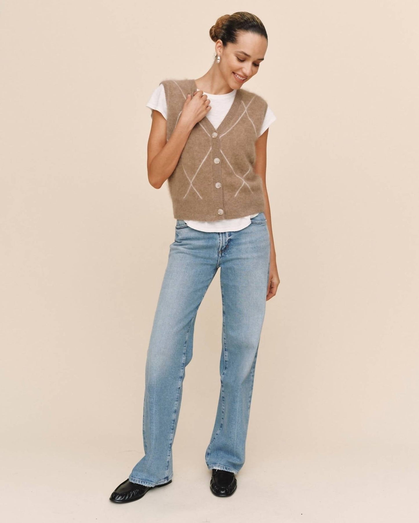 Bella Dahl - Women's Cashmere Argyle Vest