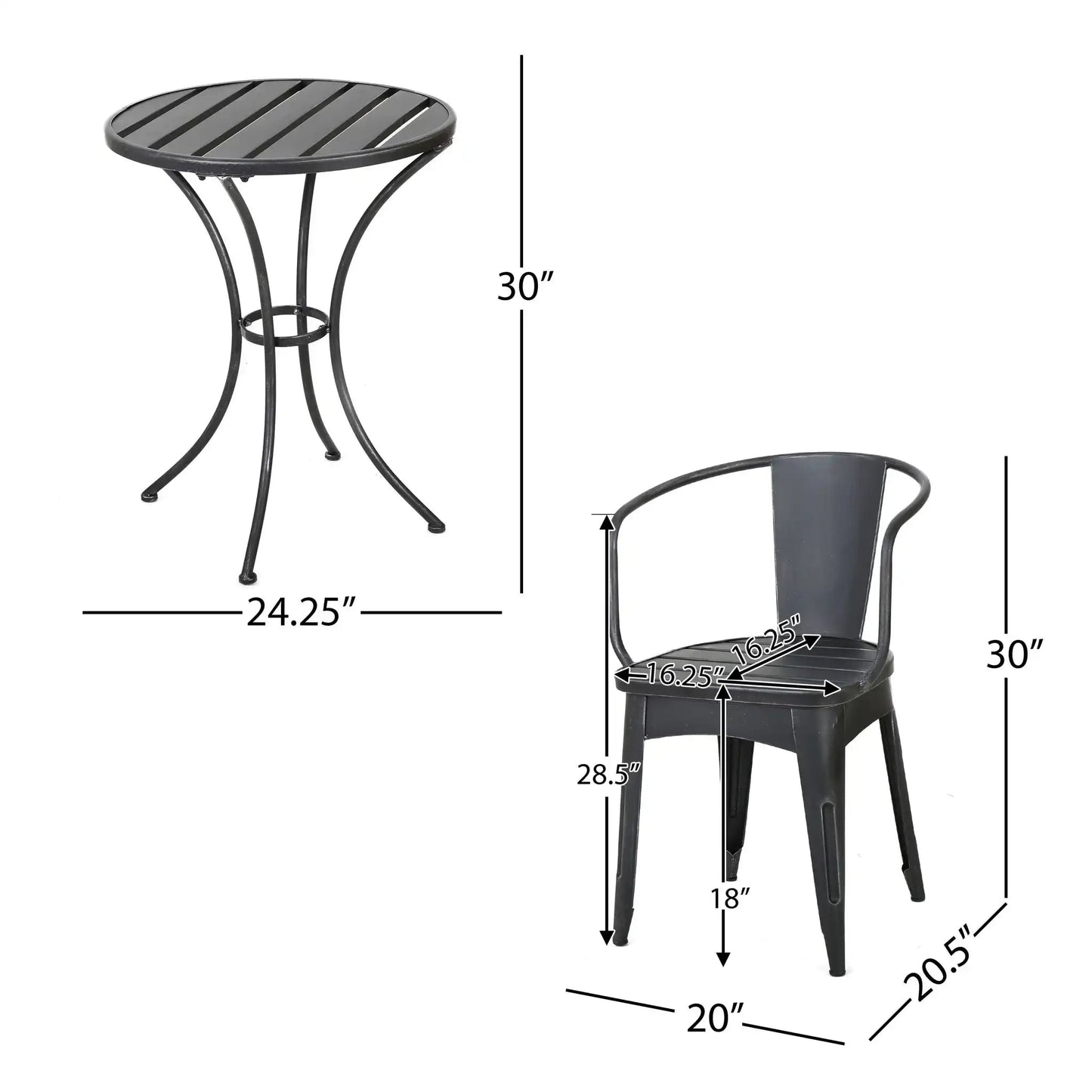 Yearn 3 Piece Bistro Set With Table and 2 Chairs