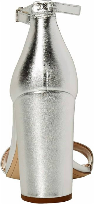 Sam Edelman - Sandália feminina Yaro com tira no tornozelo e bico aberto e salto bloco