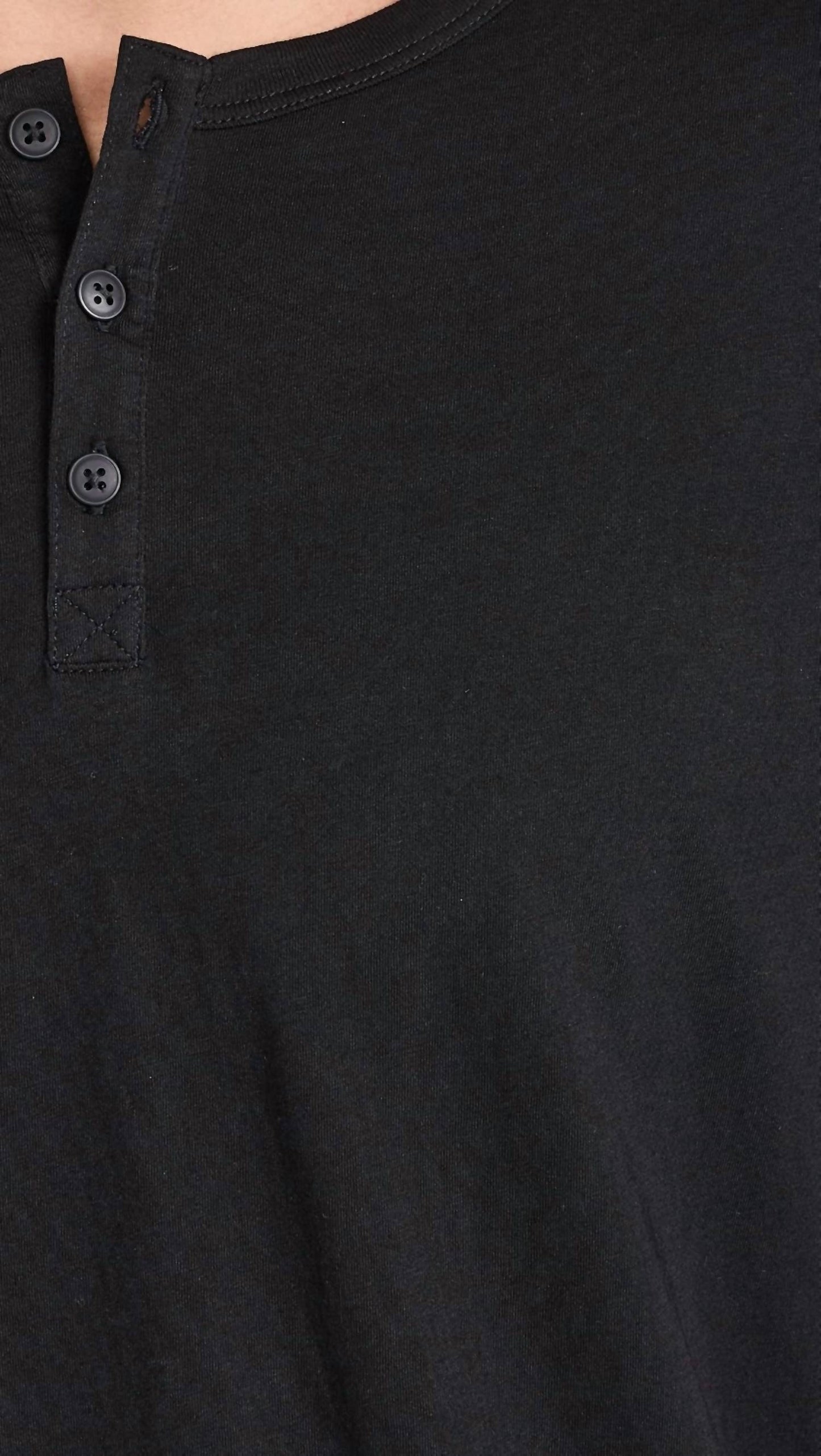 Atm - Classic Jersey Long Sleeve Henley Top