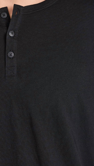 Atm - Camiseta Henley de manga comprida clássica em jersey