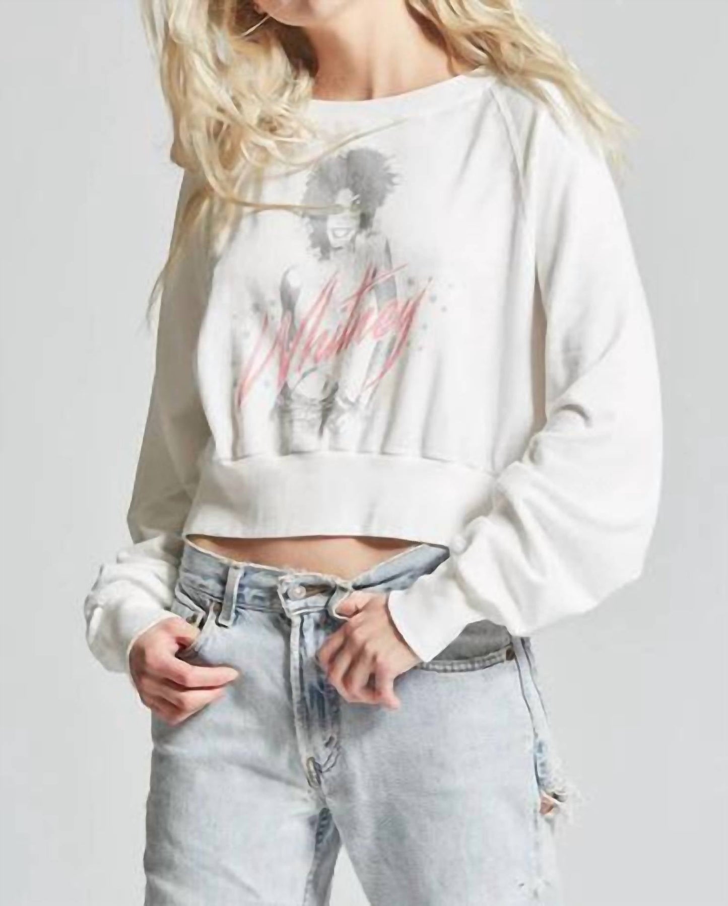 Recycled Karma - Whitney Houston Crop Sweatshirt