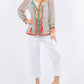 Paparazzi - Woven Sheer Ikat Button Front Blouse - Unlined
