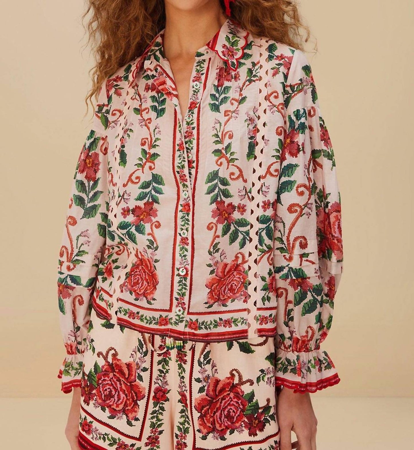 Farm Rio - Flower Tapestry Shirt