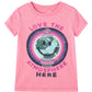 Peek Aren'T You Curious Kids' Protect the Ozone Graphic Tee, Size 6-7 in Pink