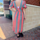America & Beyond - Starlette Stripe Embroidered Dress
