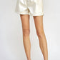 Tcec - Metallic Faux Leather Shorts