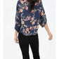 Nostalgia - V Neck Tie Waist Kimono Sleeve Blouse