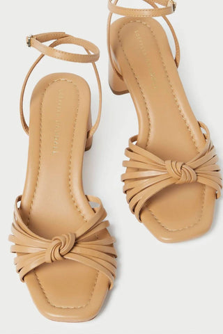 Loeffler Randall - Sandália feminina Olivia Leather Knot de salto médio