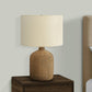 23'' Brown Rattan Table Lamp with Beige Shade