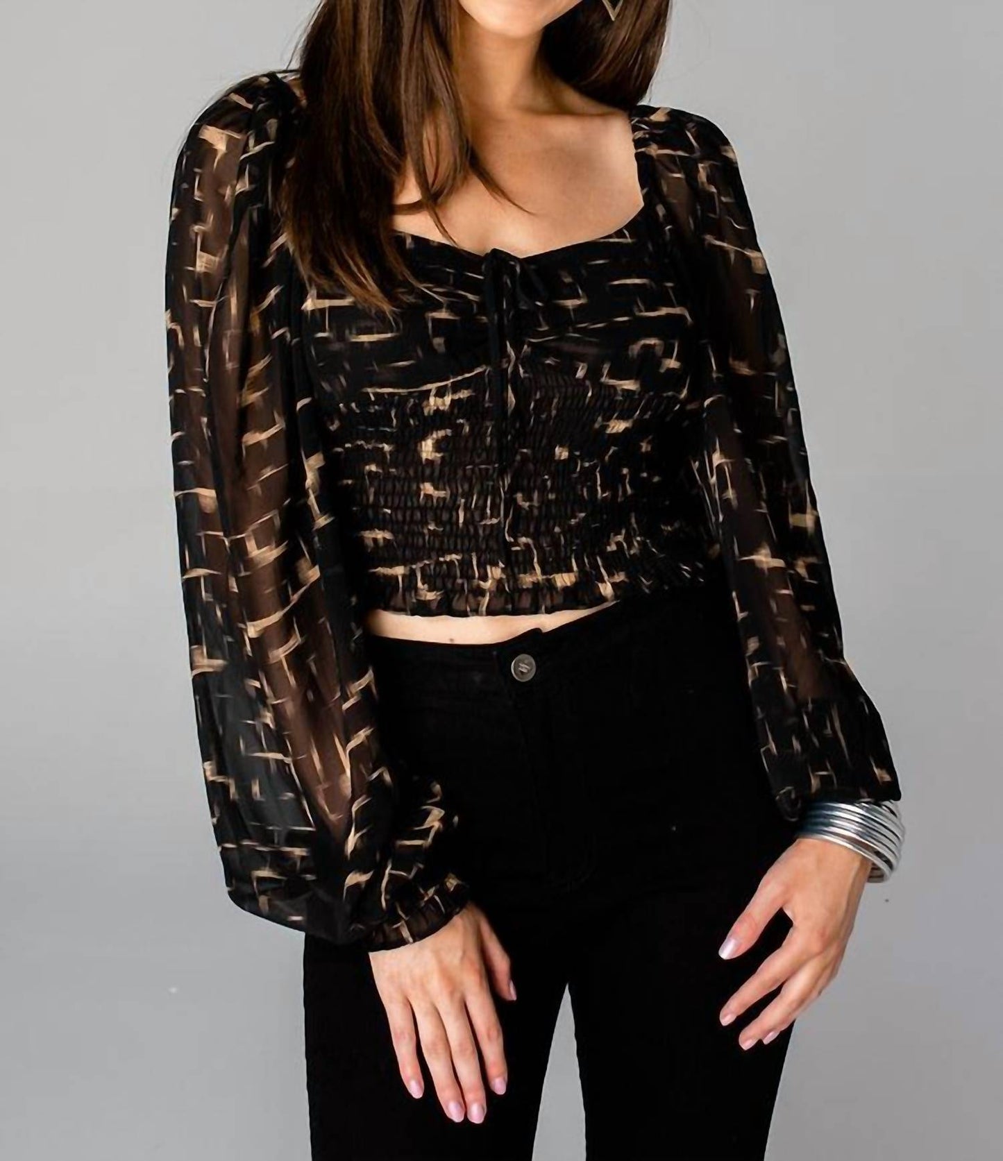 Buddylove - ISABELLE SMOCKED CROP TOP