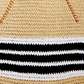 Bolsa tote feminina Aqua Trio listrada de palha natural