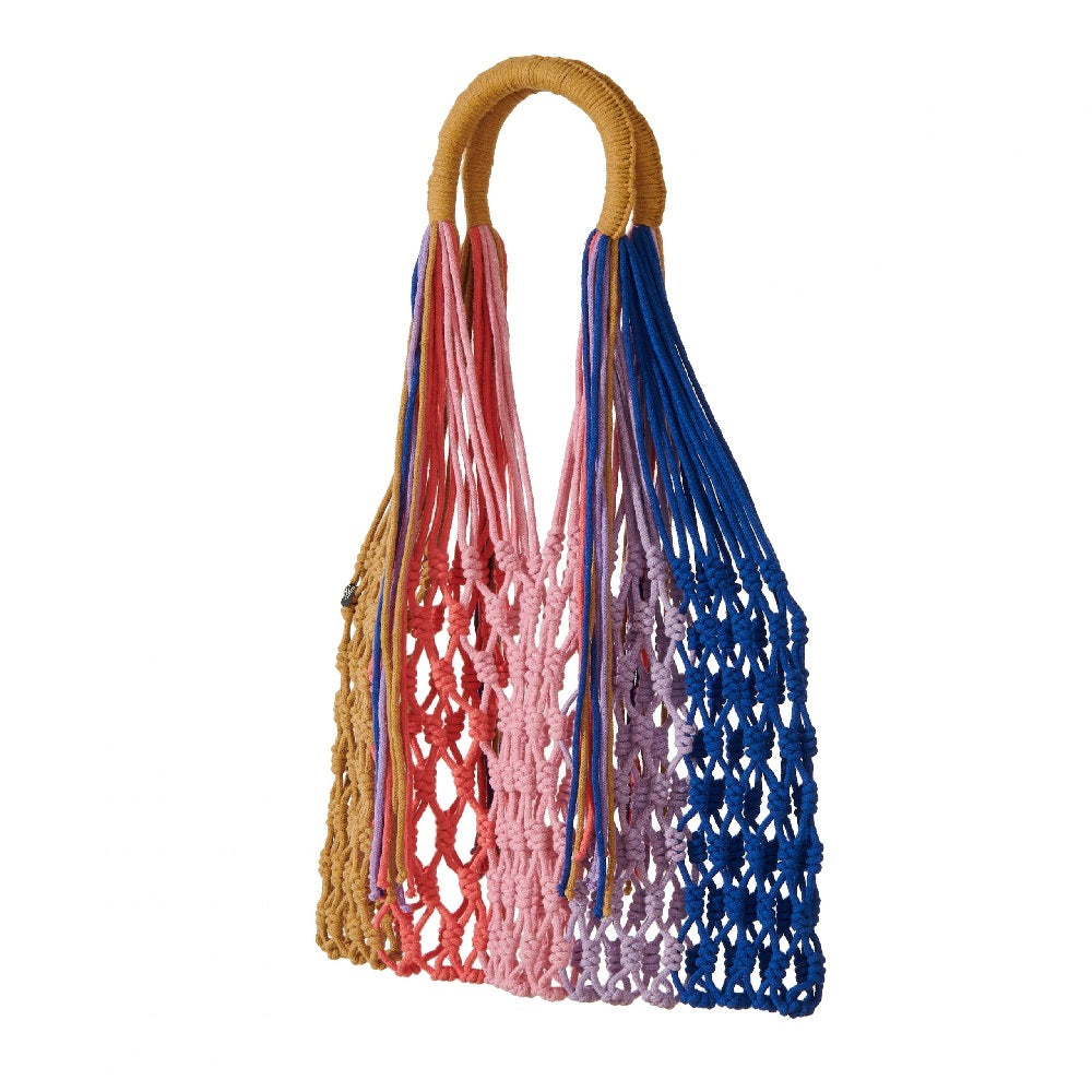 Bolsa de ombro feminina Estela Net da Nannacay, multicolorida