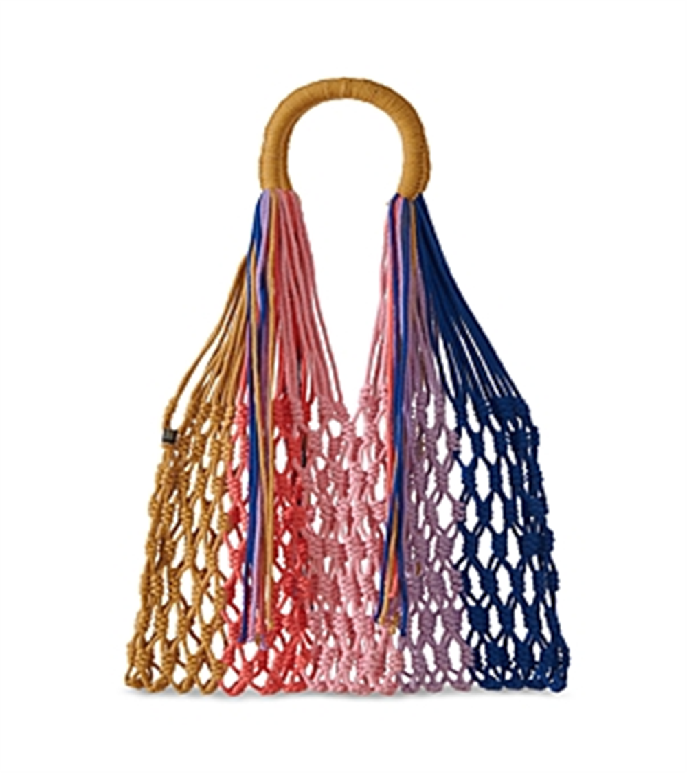 Bolsa de ombro feminina Estela Net da Nannacay, multicolorida
