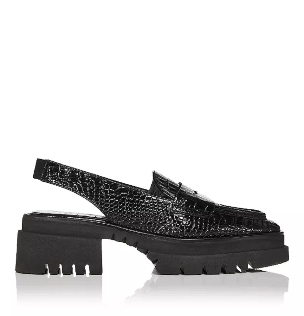 Mocassim plataforma Bettie Slingback feminino Freda Salvador, preto, tamanho 7