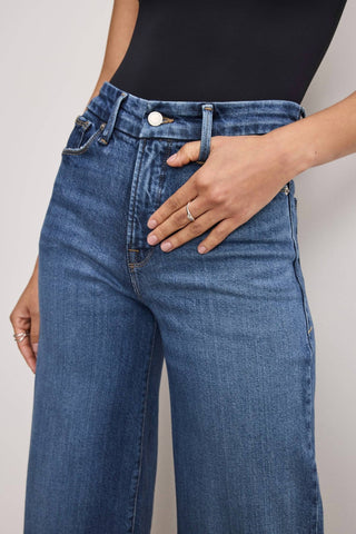 Good American - Wide Leg Cropped Palazzo Jeans