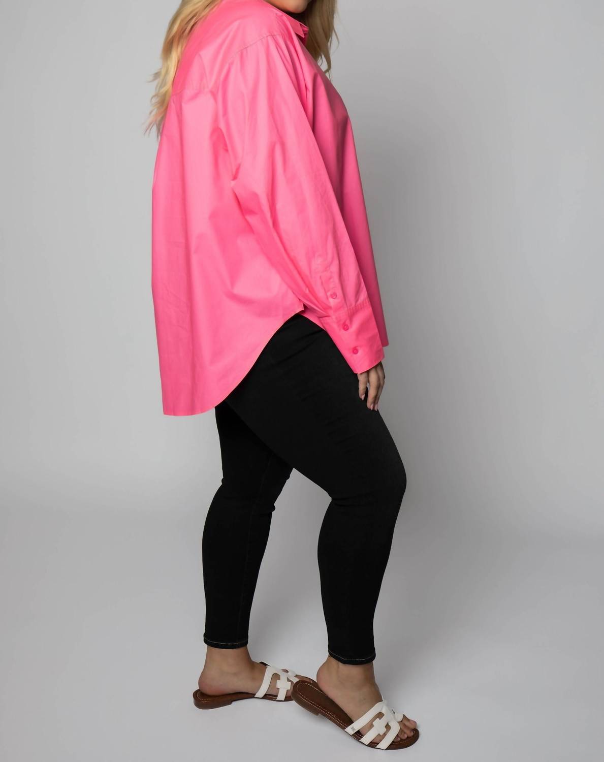 Good American - COATED POPLIN WEEKEND SHIRT