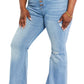 Vibrant Miu - Full Size Jess Button Flare Jeans