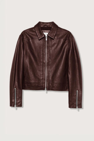 Alysi - Women's Soft Leather Bomber Jacket