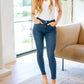 Judy Blue - Mid Rise Crinkle Ankle Skinny Jeans