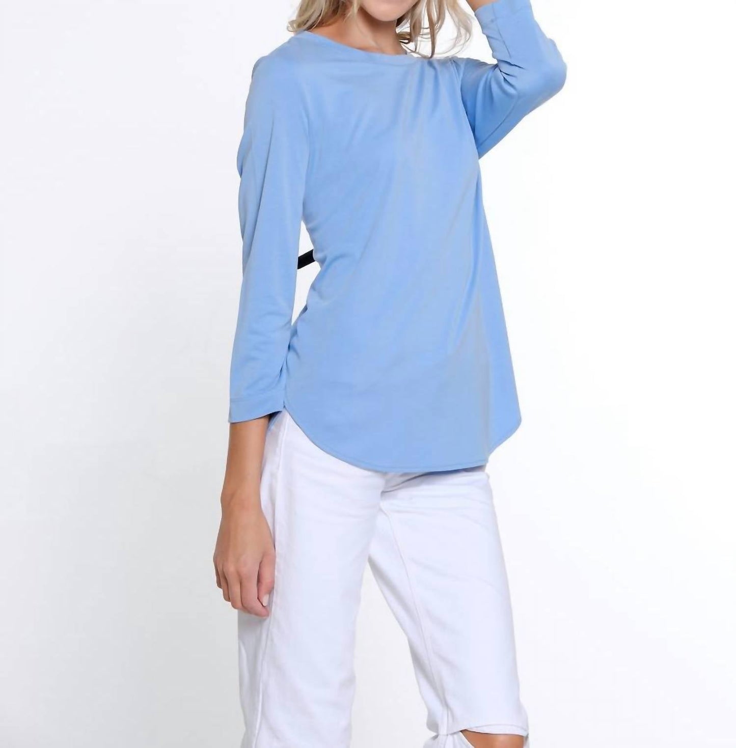 Multiples - Crinkle Scoop Neck Top
