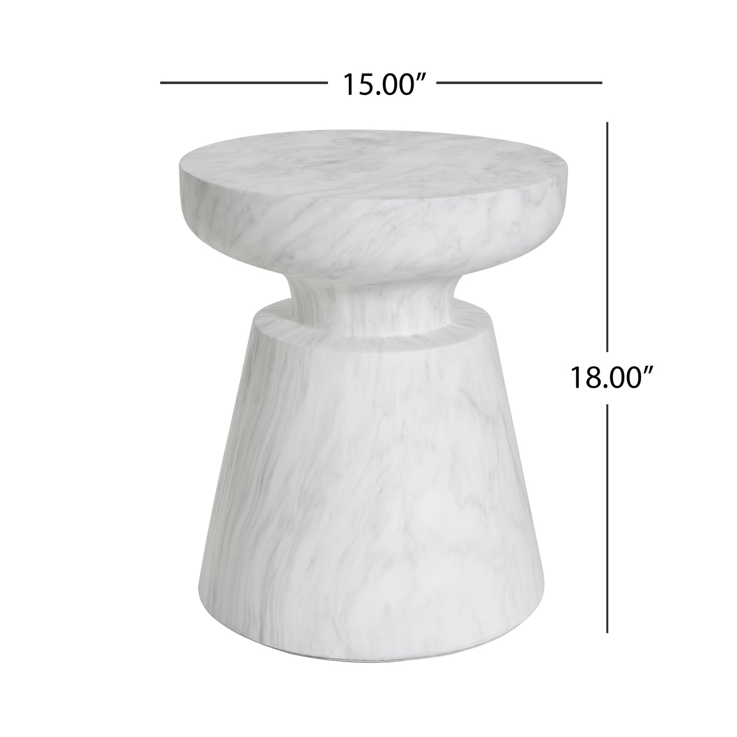 Outdoor Ponti Travertine Side Table, White