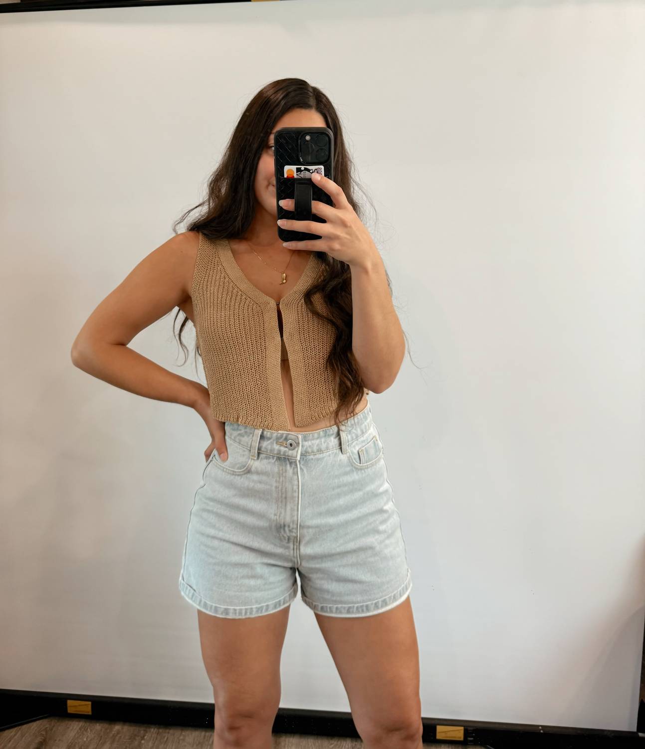 Blu Pepper - Front Hook Crochet Knit Tank Top