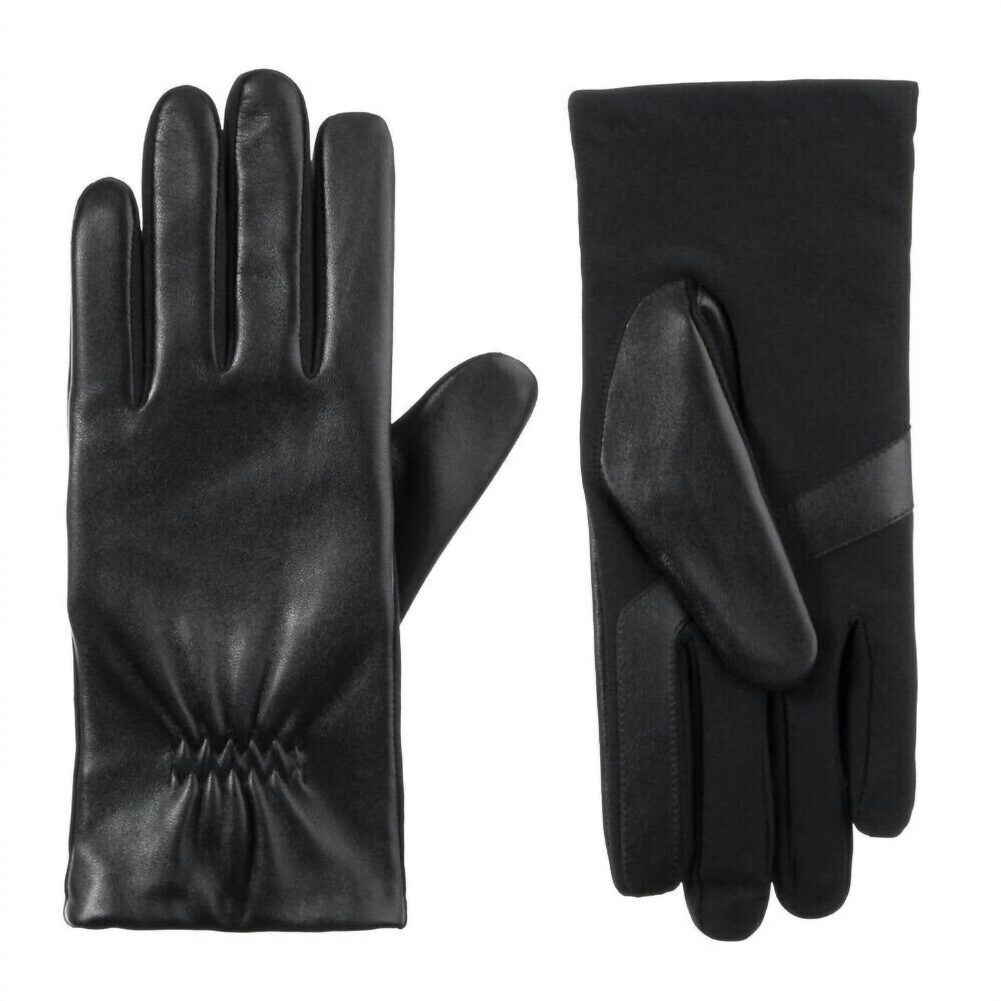 Isotoner - Women's Stretch Leather with Gathered Wrist Gloves