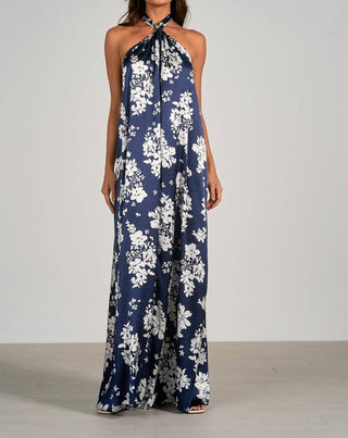 Elan - Vestido longo capri floral halter